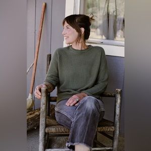 Olive Green Textured Sweater